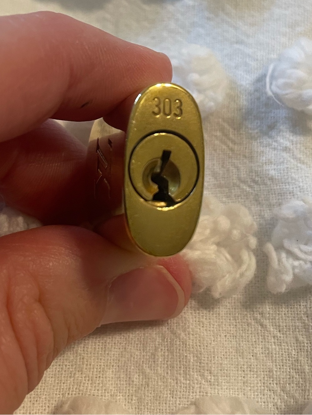 Louis Vuitton Gold-tone LV Monogram Padlock and Key #303 - Picture 4 of 5